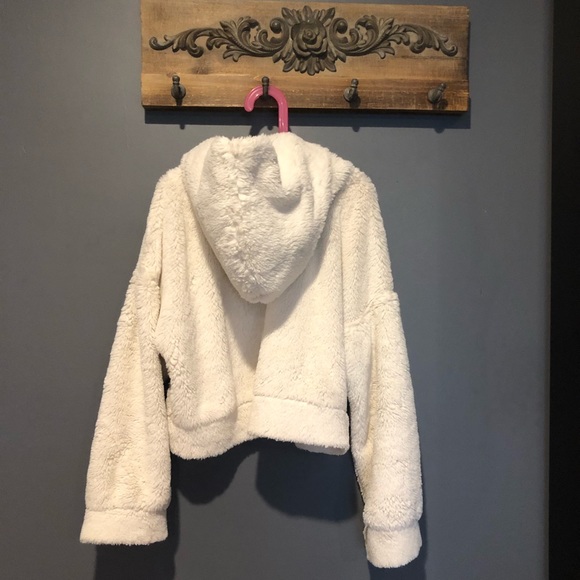 Super soft furry hoodie in off white (Athleisure) - Picture 2 of 4